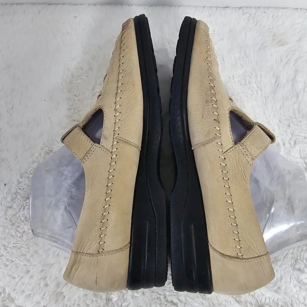 Lifestride Studio Durango Cream Sandal Mary Jane Fisherman Moccasin Leather 9.5